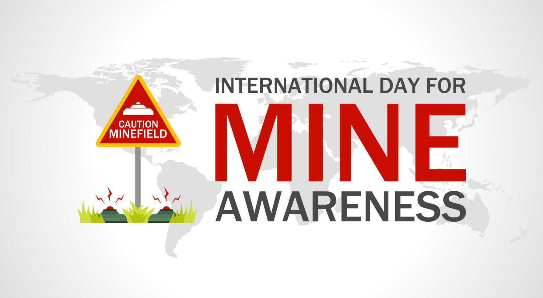 International day for mine awareness theme template. Vector illustration. Suitable for Poster, Banners, campaign and greeting card.