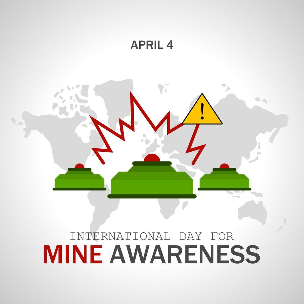 International day for mine awareness theme template. Vector illustration. Suitable for Poster, Banners, campaign and greeting card.