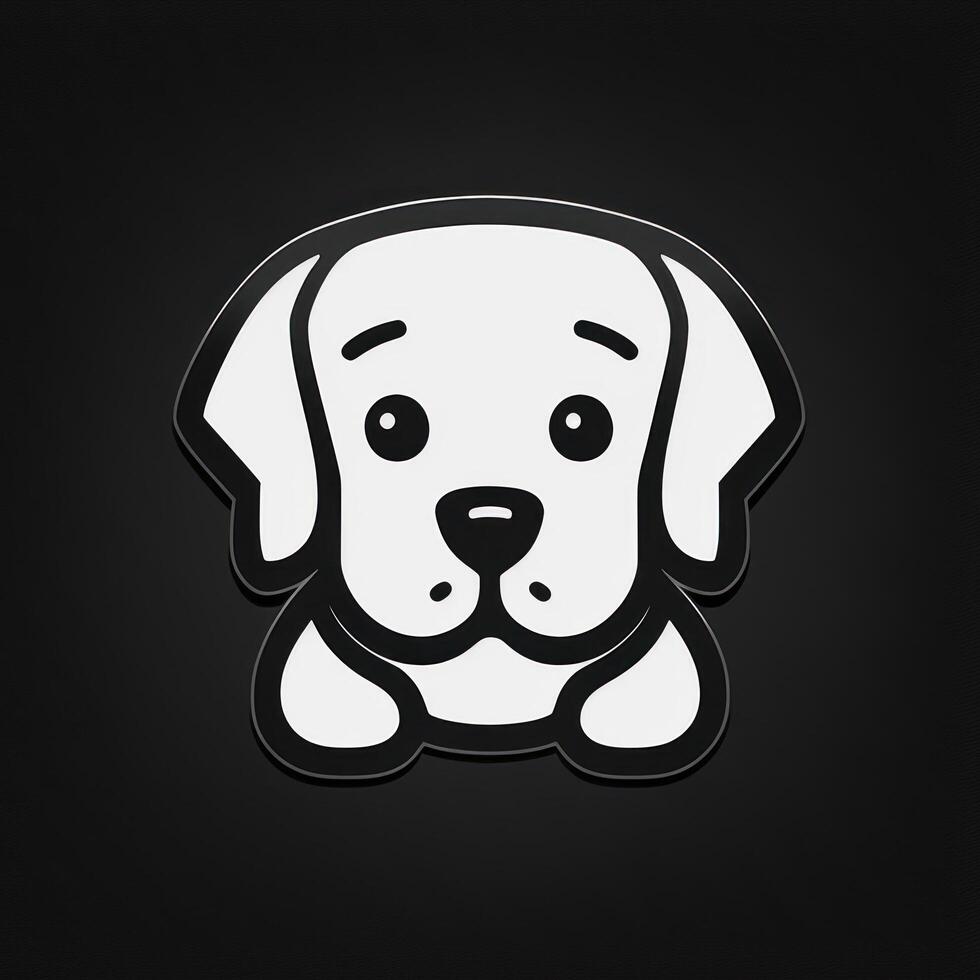 simple brown dog logo on black background photo