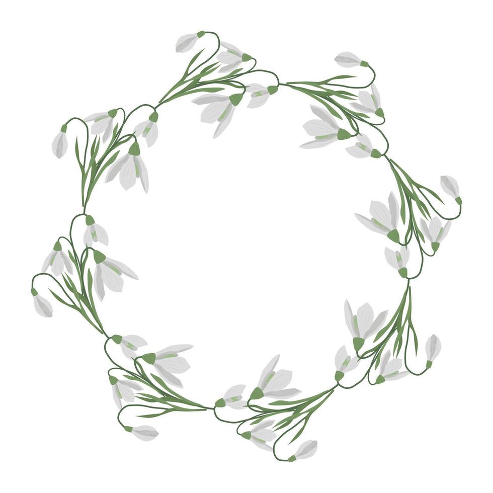 A frame of snowdrops for your design. vector