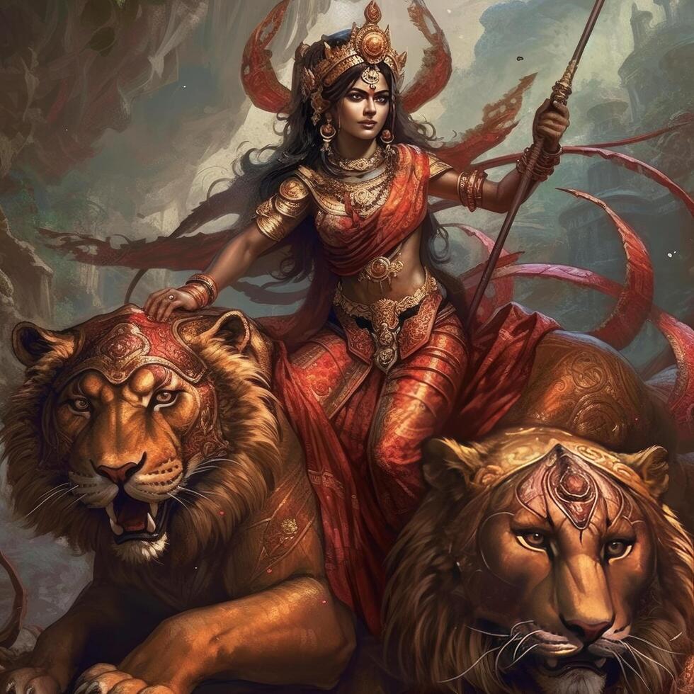 goddess durga images she is the Mother of the war image photo