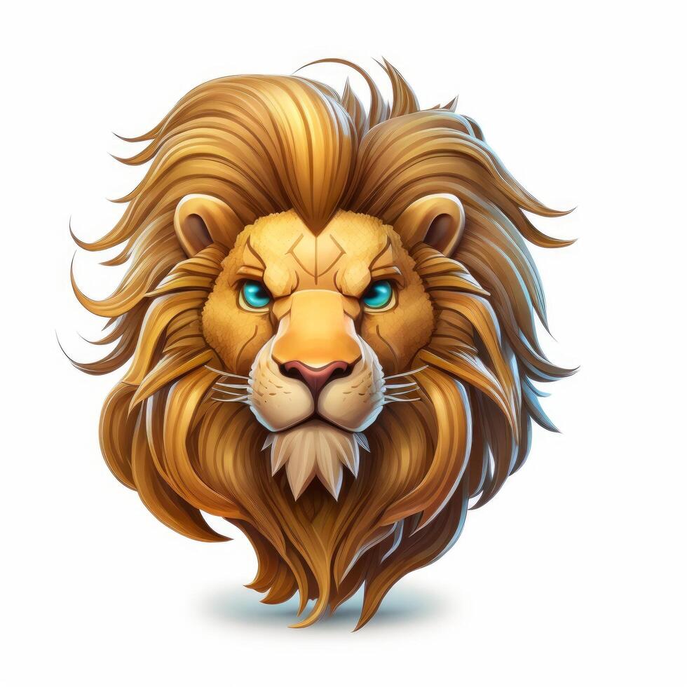 A pretty image of cartoon lion on white background photo