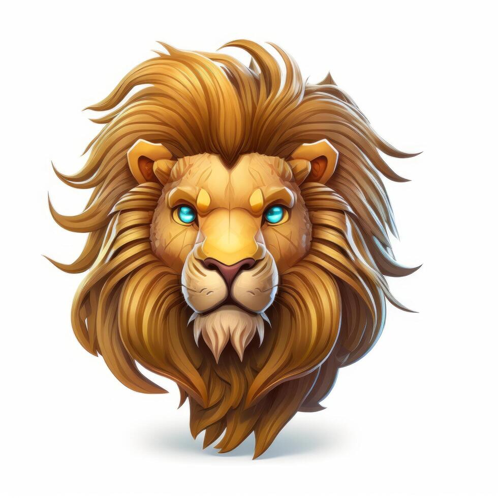 A cute image of cartoon lion on white background photo