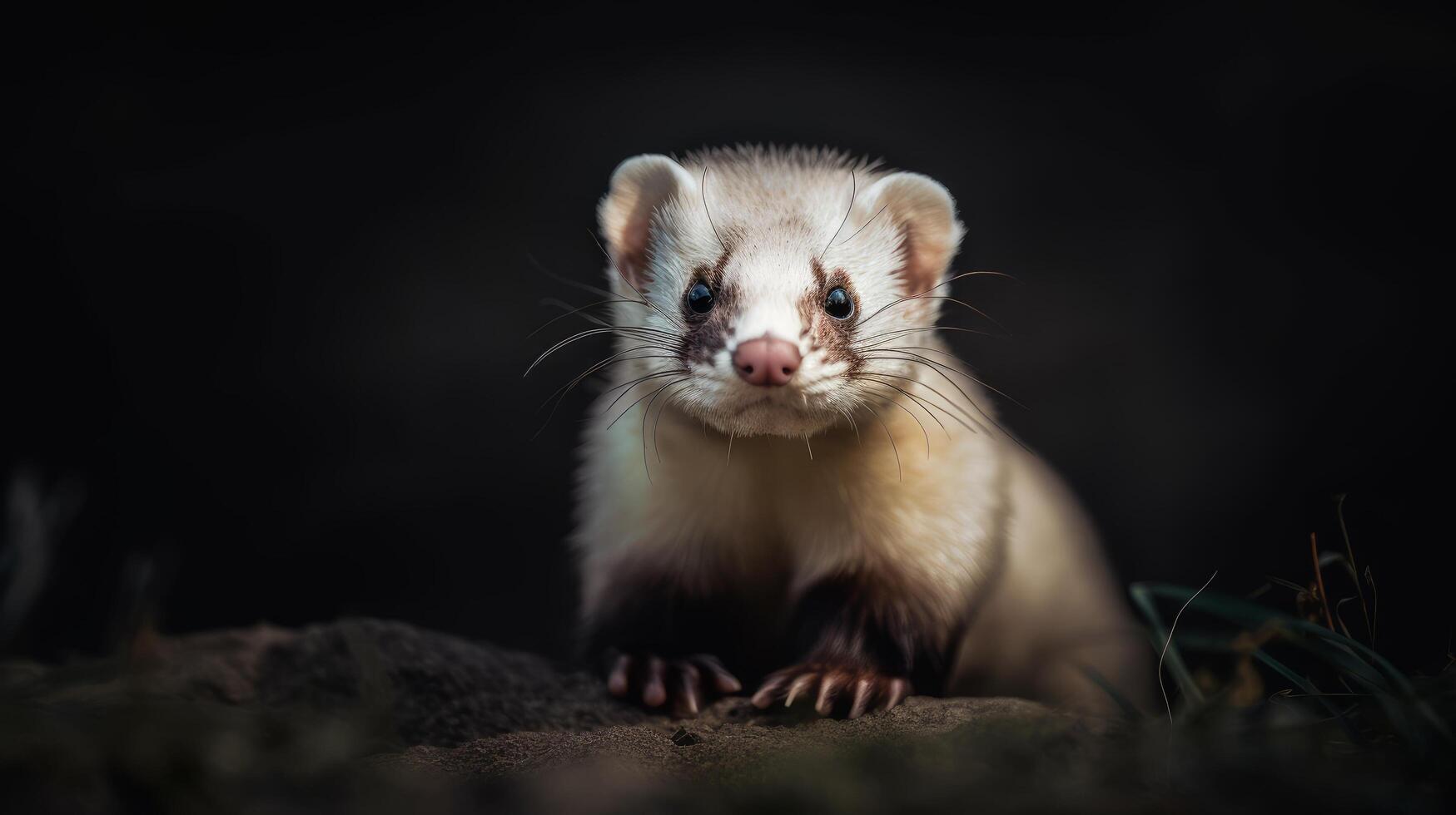 stunning breathtaking vibrant ferret in own habitat photo