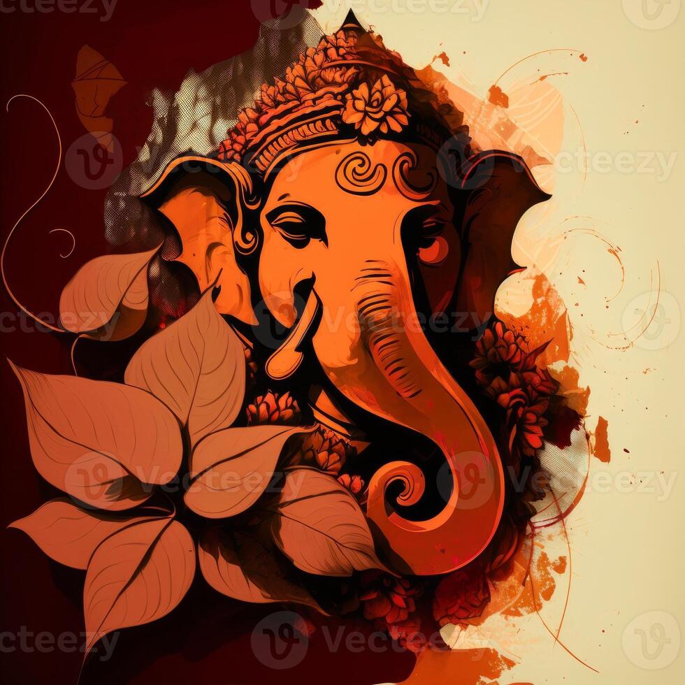 beautiful designer ganapati portrait generative AI 22189848 Stock Photo ...