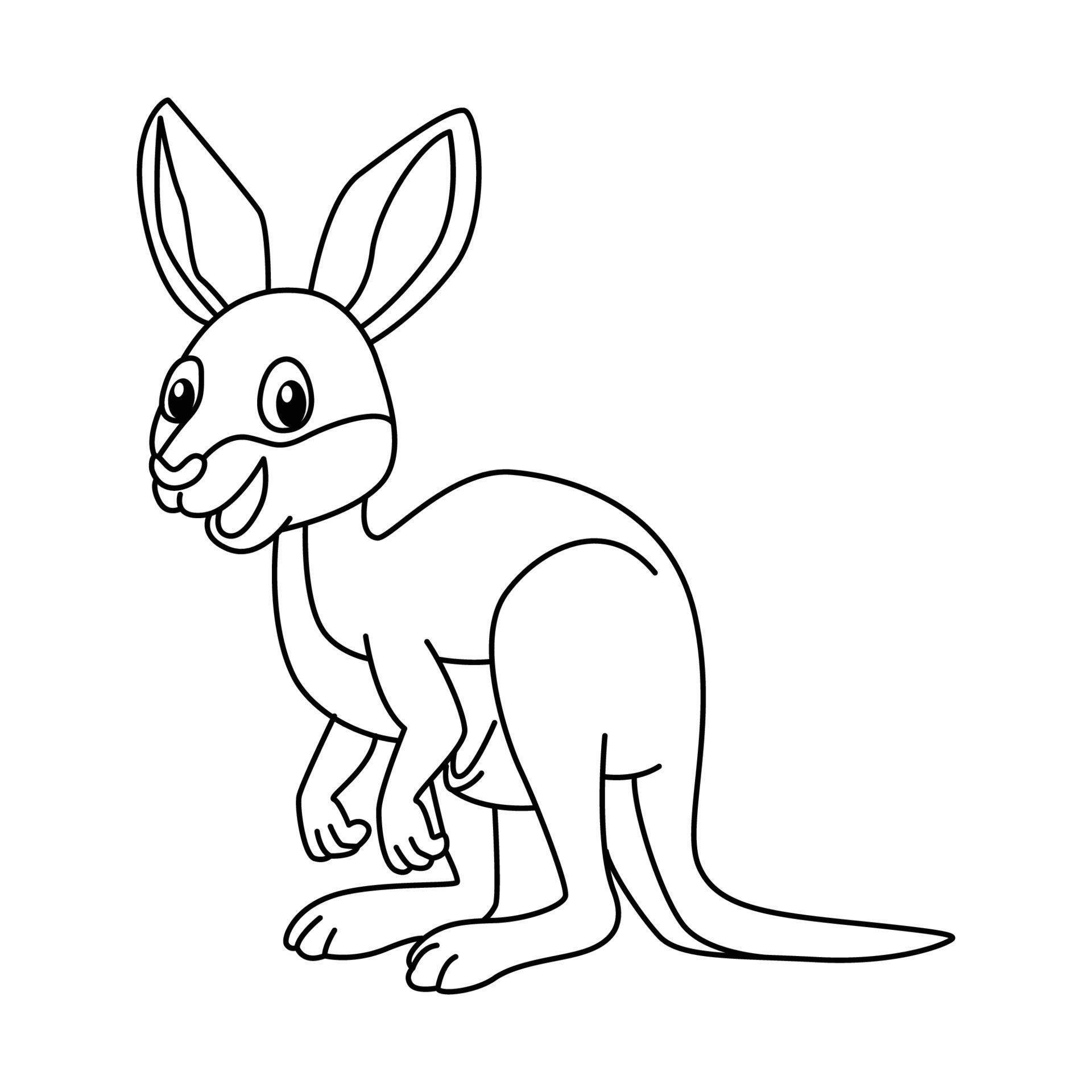 Cute kangaroo cartoon coloring page illustration vector. For kids
