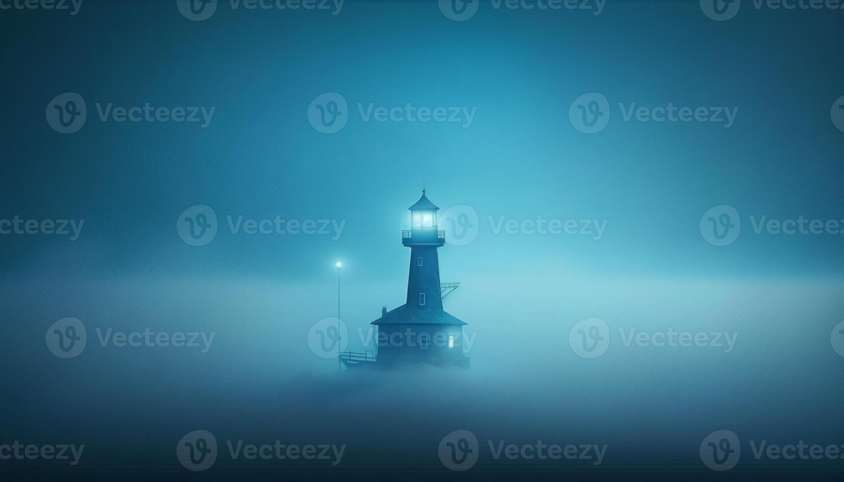 Mystical Lighthouse - A minimalist lighthouse smoky land photo