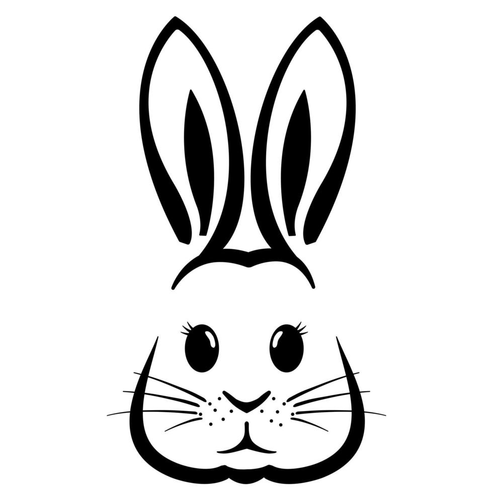 On a white background, a sweet assortment of bunny faces with Easter-themed graphics is displayed. vector