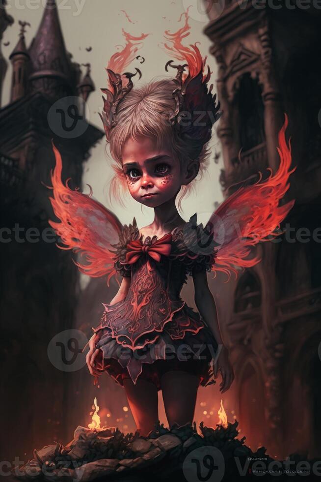 Molten Tinkerbell wearing an intricate dress image photo