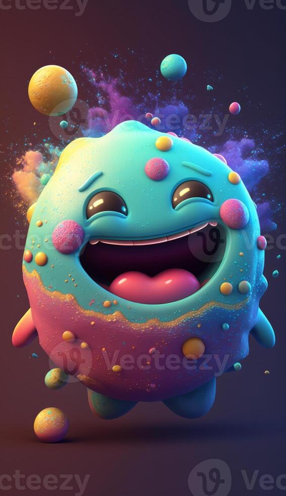 3D galaxy cute cartoon colorful character image photo