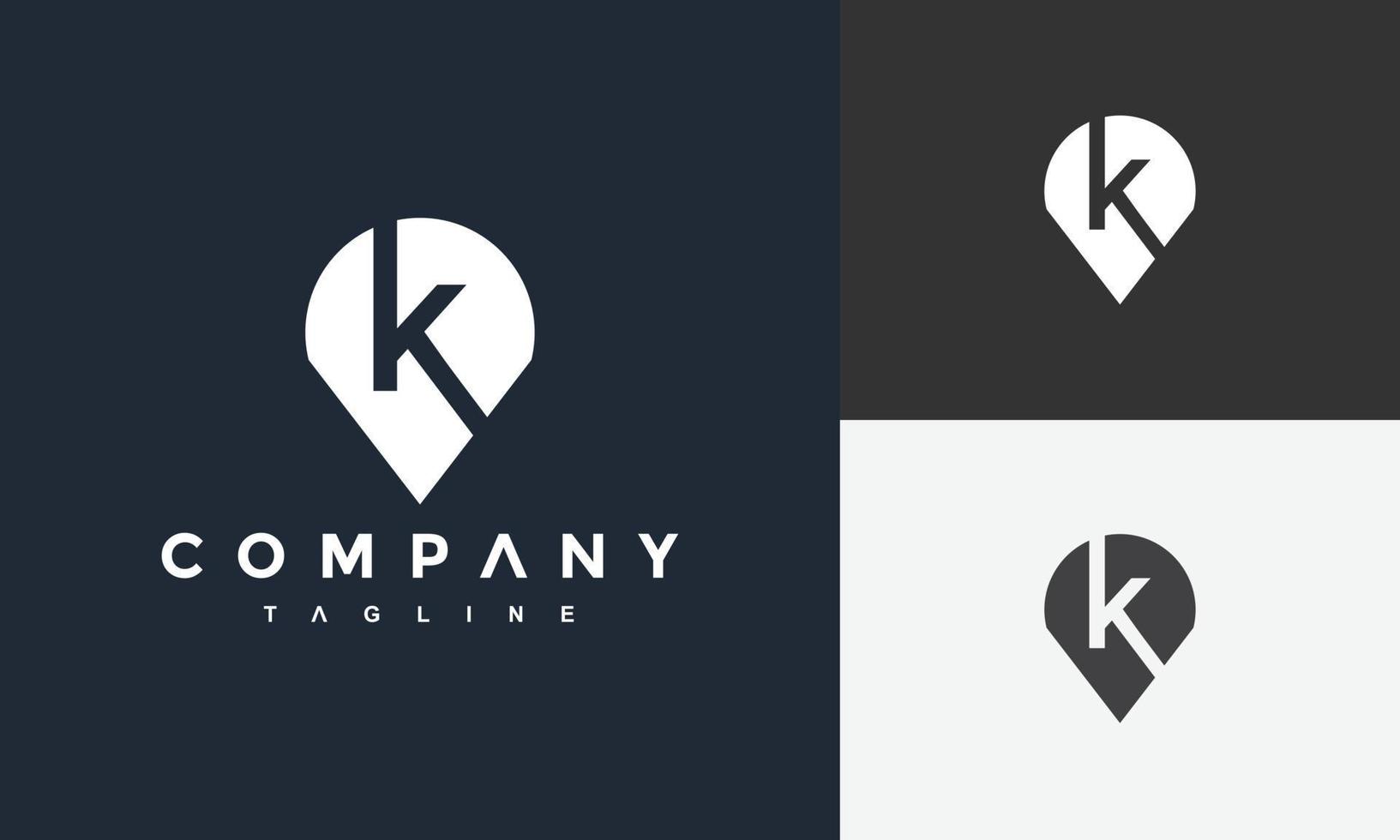 letter K map logo vector