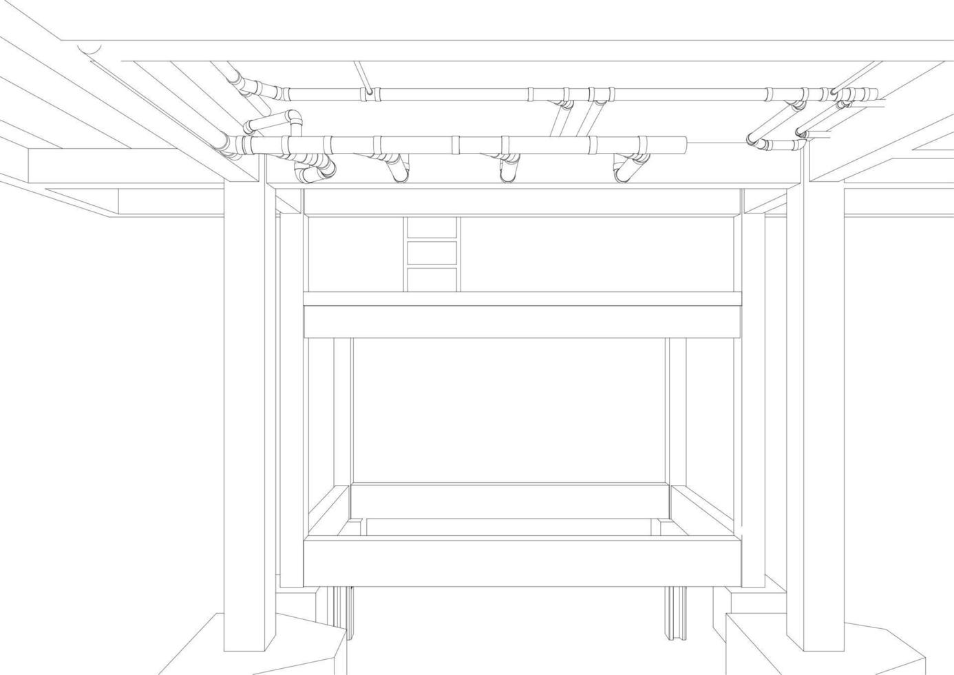 3D illustration of building project vector