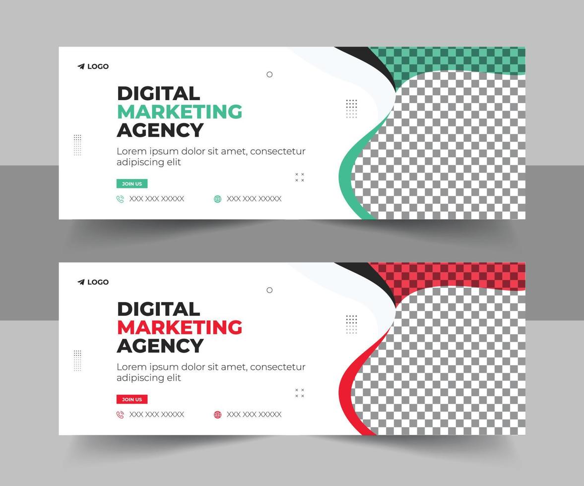 Digital marketing Social media cover web banner template vector