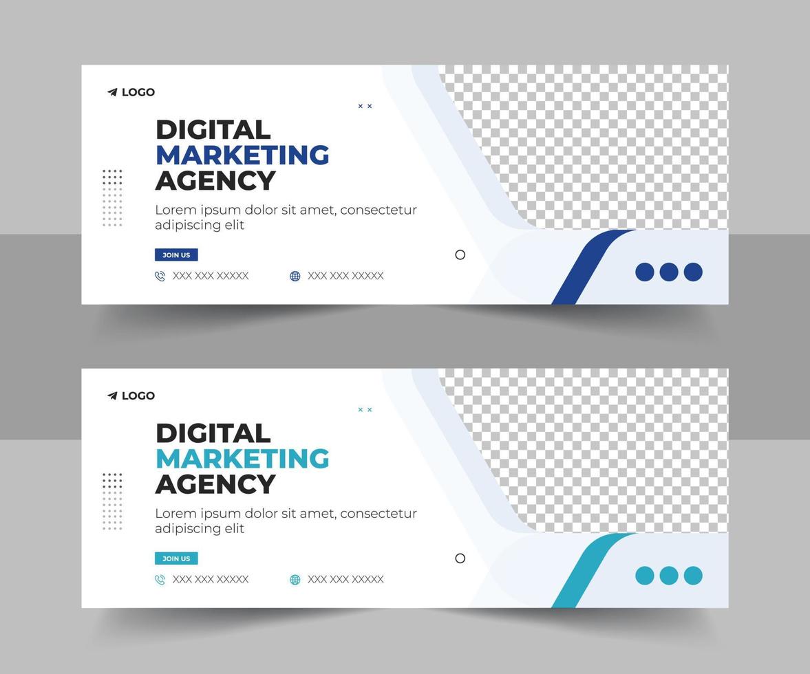 Digital marketing Social media cover web banner template vector