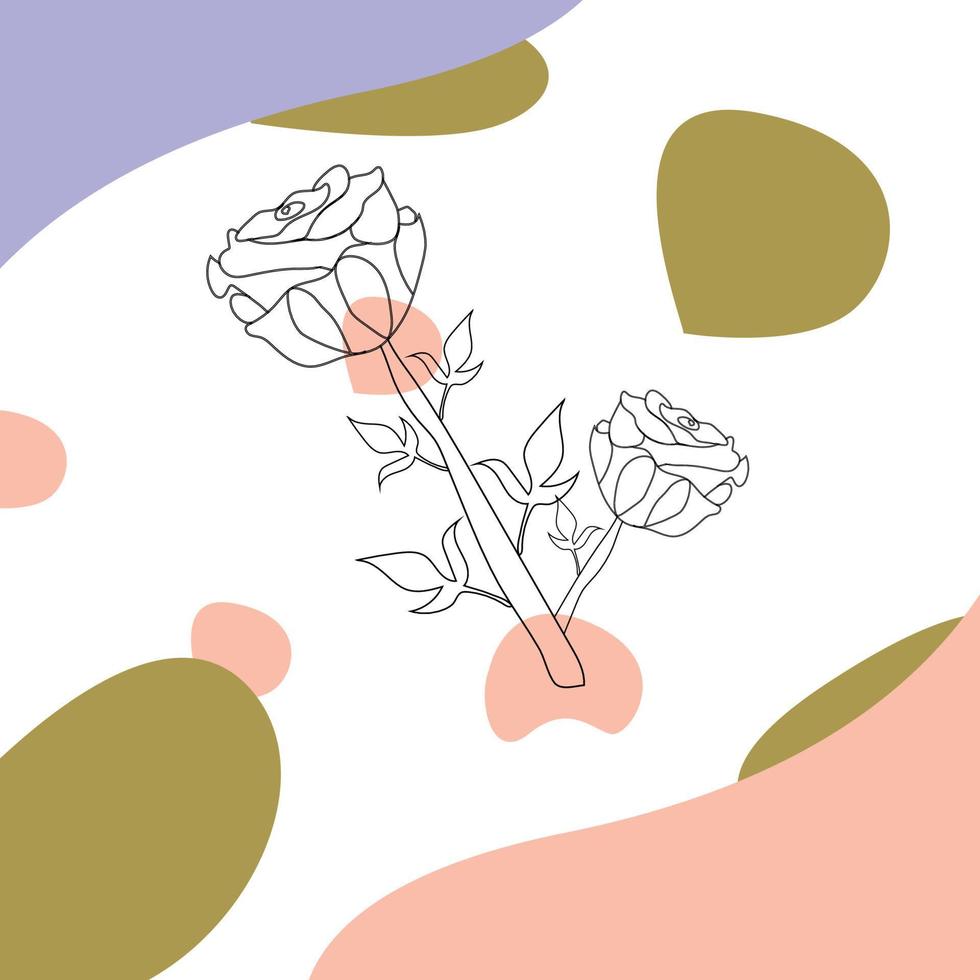 flor uno línea dibujo. floral minimalista estilo. naturaleza símbolo. botánico impresión. continuo línea Arte. flores impresión. minimalista botánico dibujo vector