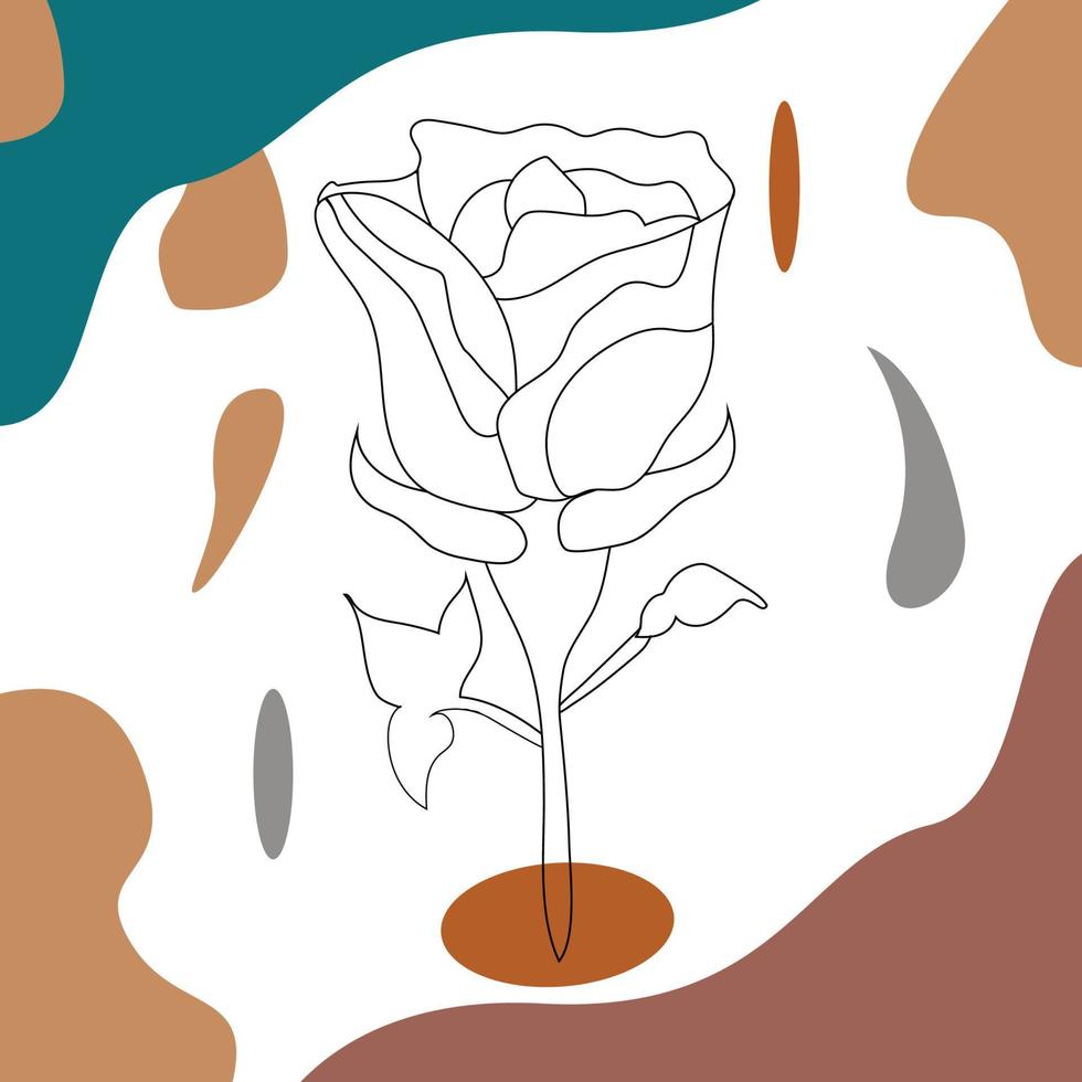 flor uno línea dibujo. floral minimalista estilo. naturaleza símbolo. botánico impresión. continuo línea Arte. flores impresión. minimalista botánico dibujo vector