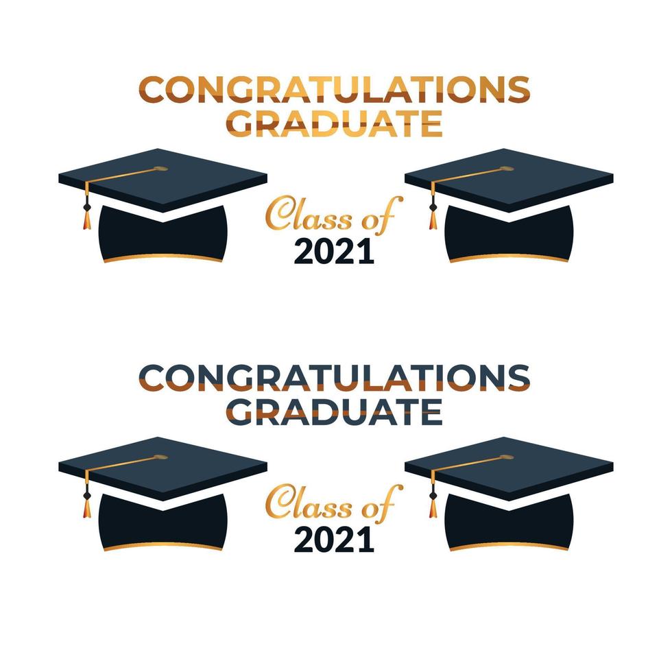 Education illustration, flat cartoon graduation hat vector