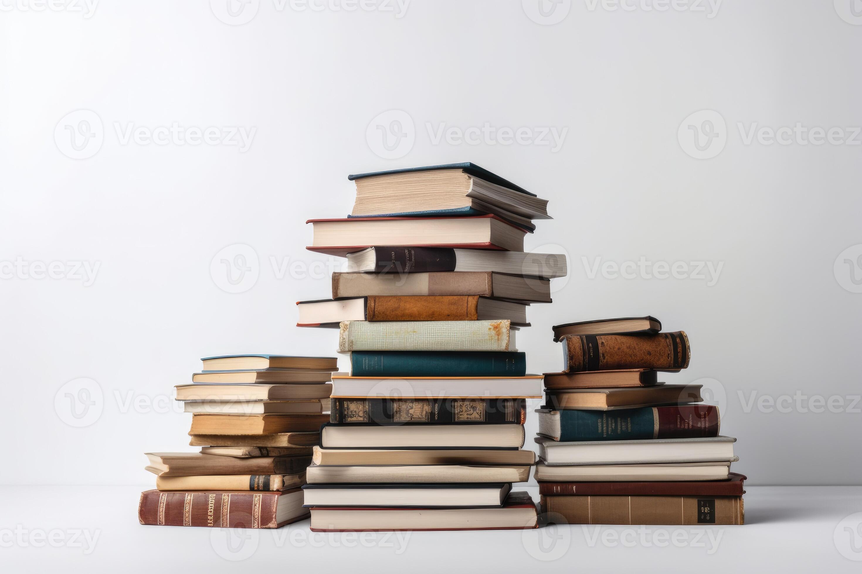 Stacks Of Book Isolated On White Background 22191343 Stock Photo At Stacks Of Book Isolated On White Background Generative Ai Photo