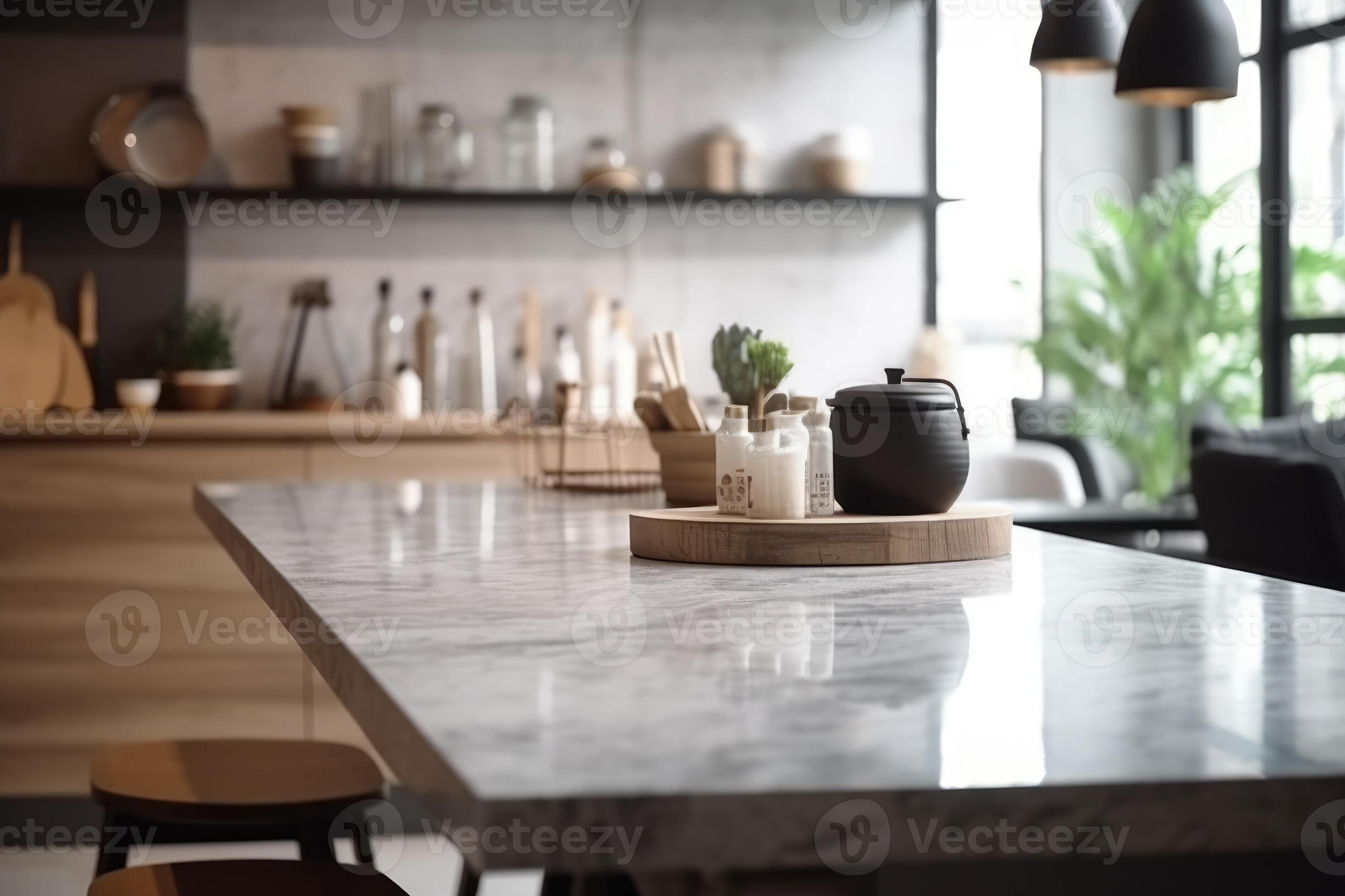 blanco mármol encimera y loseta pared. vacío baño estante, cocina