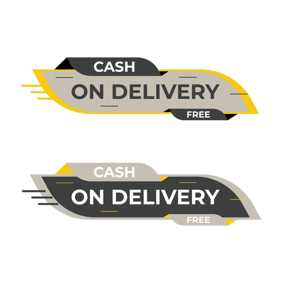 Cash on Delivery, Free, and Fast Delivery Vector