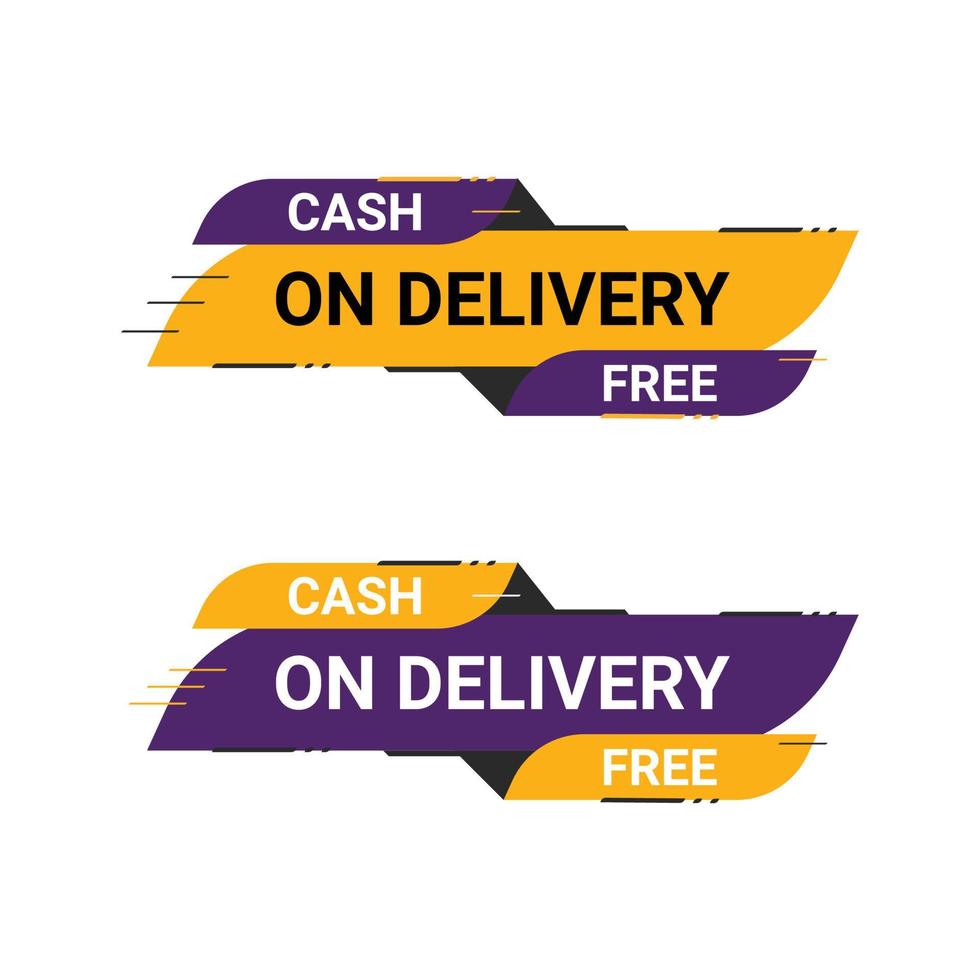 Cash on Delivery, Free, and Fast Delivery Vector