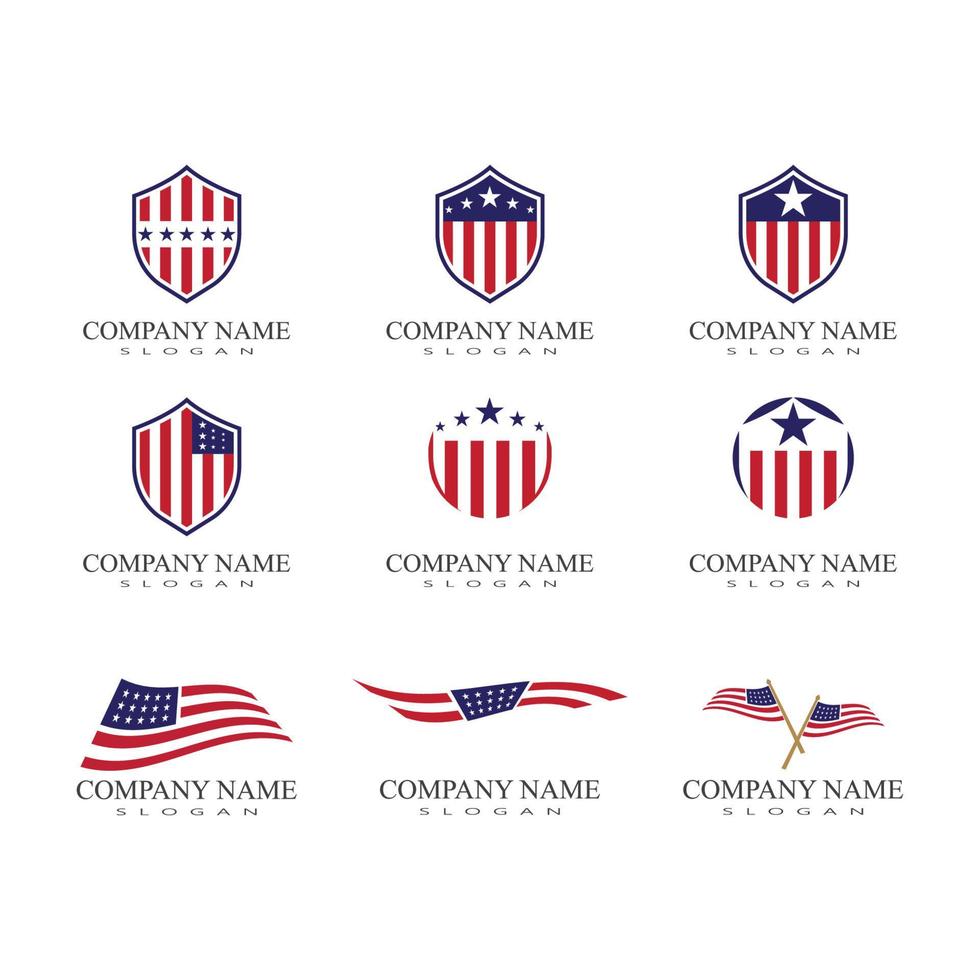 Flag american vector icon illustration design template