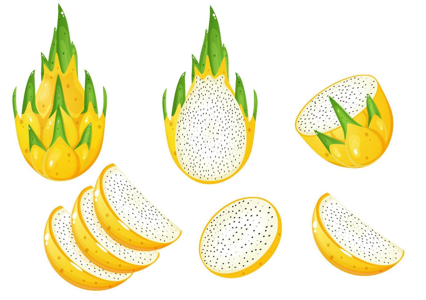 dibujos animados estilo amarillo continuar Fruta colocar. vector