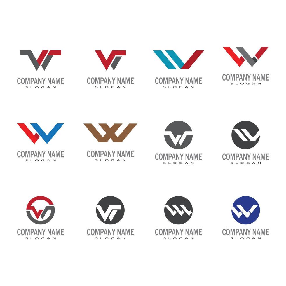 W Letter Logo Template vector illustration design