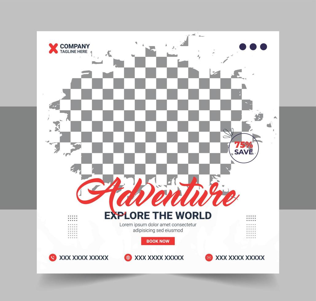 tour and travel social media post banner design template. travel social media post banner. tour social media post banner design. tour and travel banner vector