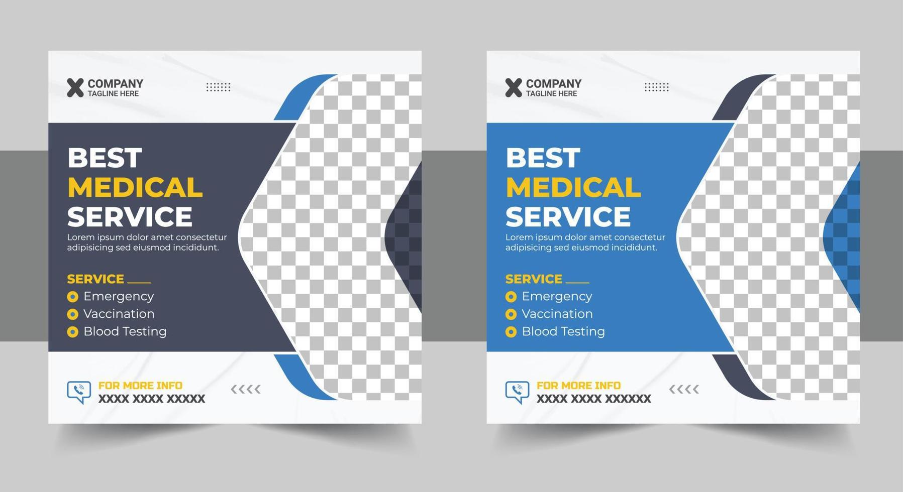 Medical Social Media Post Template, Healthcare Social Media Banner Template, Medical and healthcare social media post template. health doctor social media post banner. Medical Health banner vector