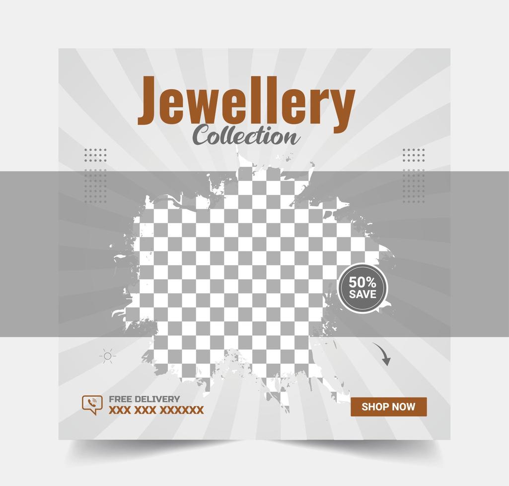 Jewellery collections social media post vector