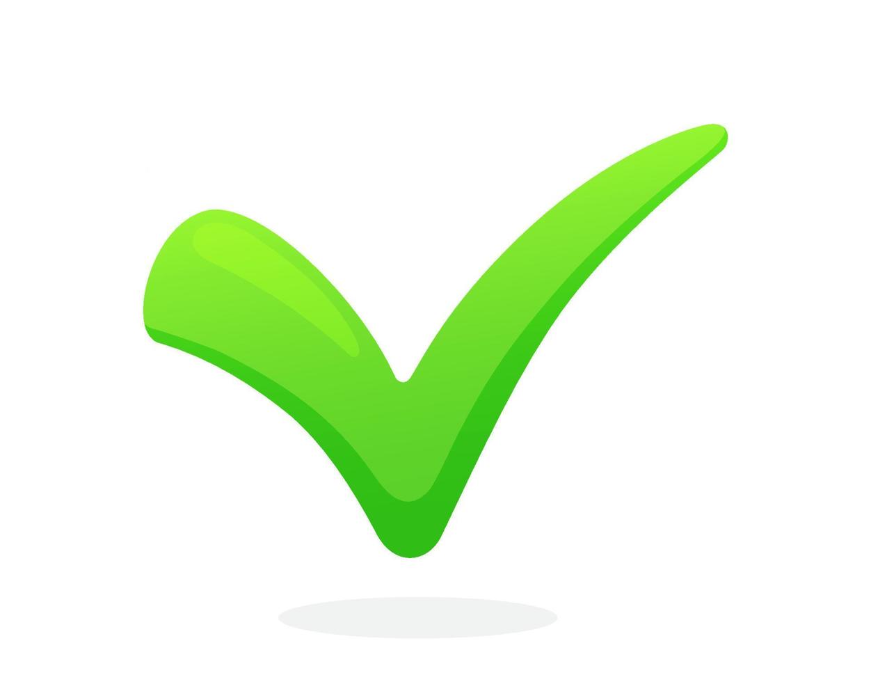 Flat green check mark for indicate right choice vector