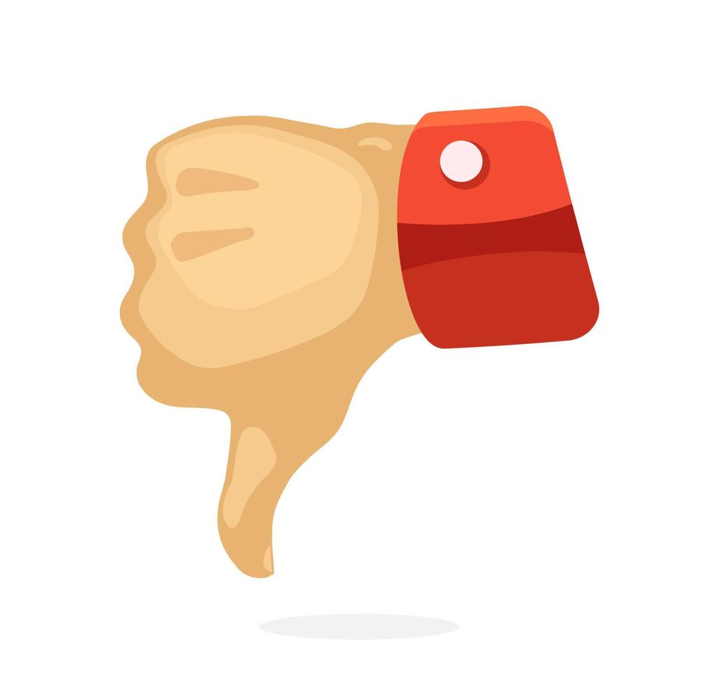 Flat illustration of thumb down symbol of dislike vector