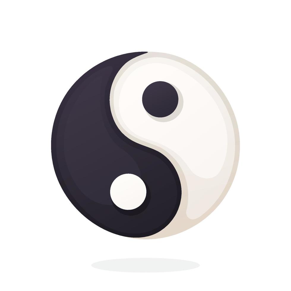 Flat illustration of Yin and Yang symbol of harmony and balance vector