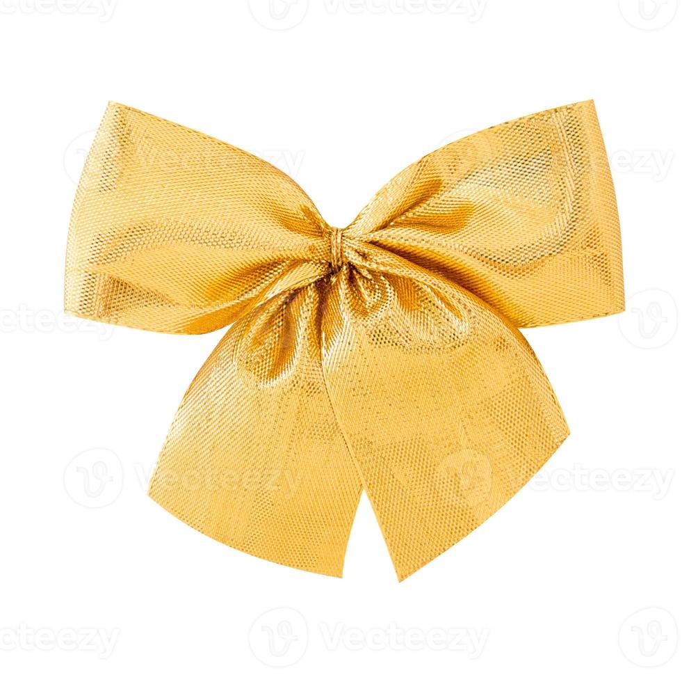 Golden bow isolated on a white background photo