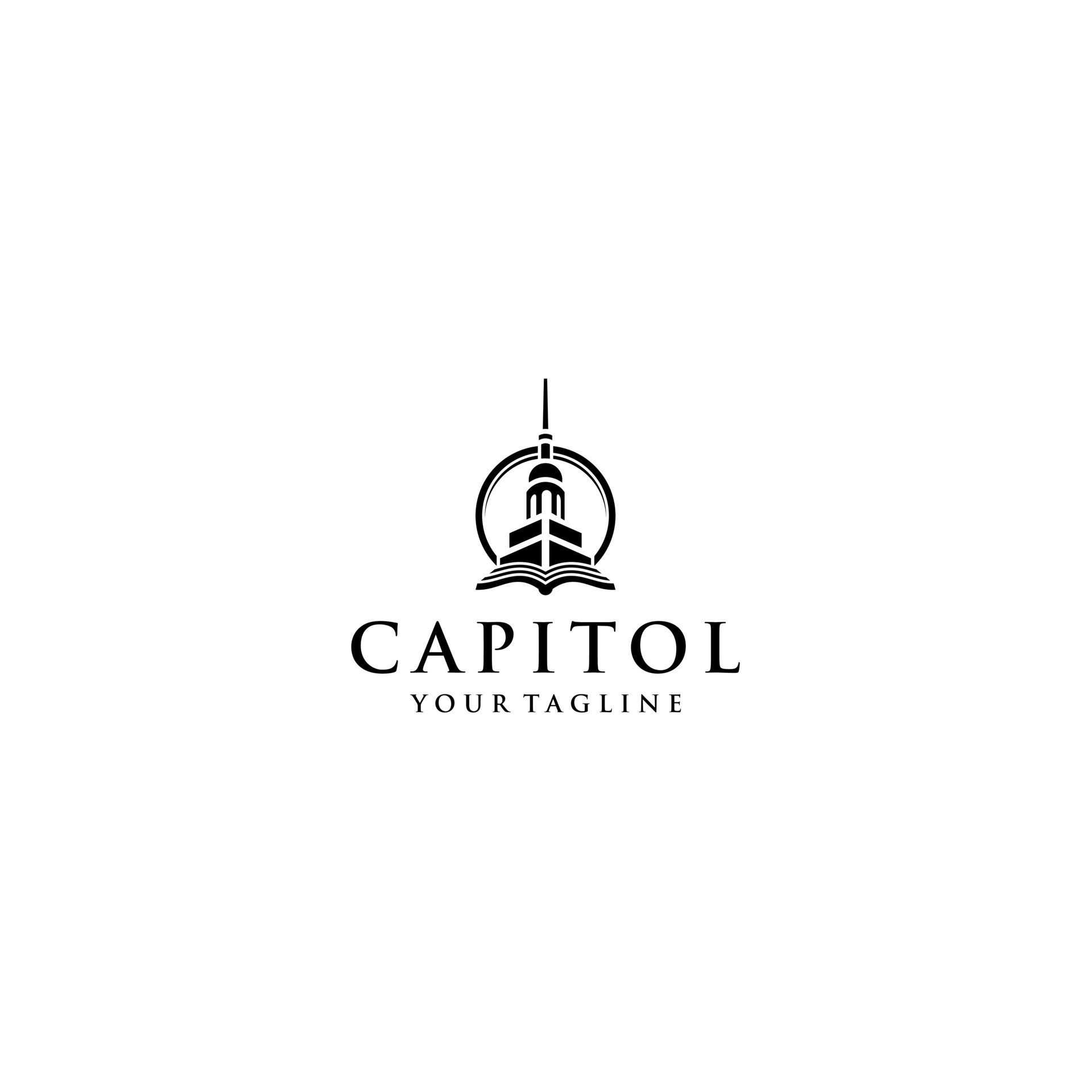 Capitol book history logo design . 22191778 Vector Art at Vecteezy