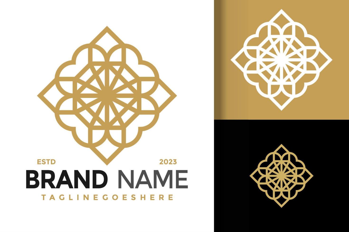 Diamond flower jewellery logo vector icon illustration