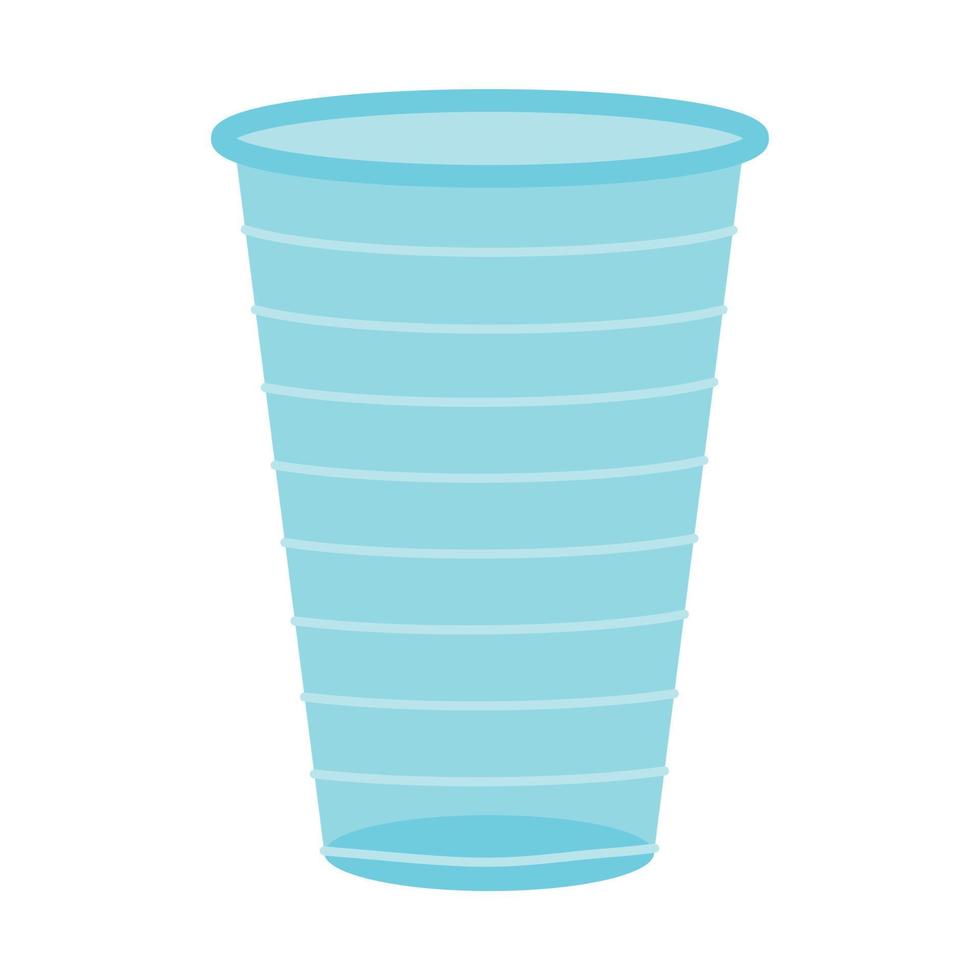Disposable plastic cup in flat style. Vector illustration isolated on white background.