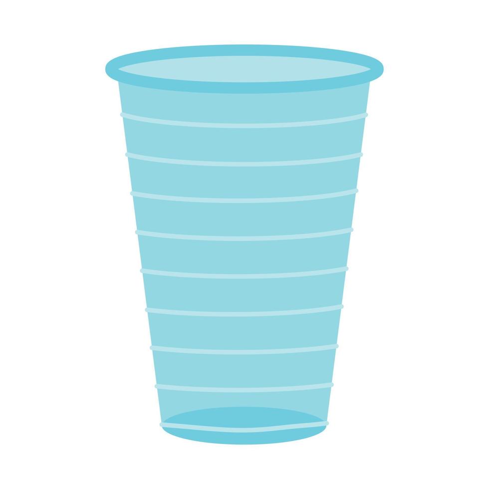 Disposable plastic cup in flat style. Vector illustration isolated on white background.