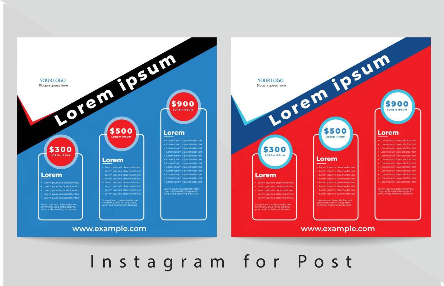 Social Media Posts Template Vector