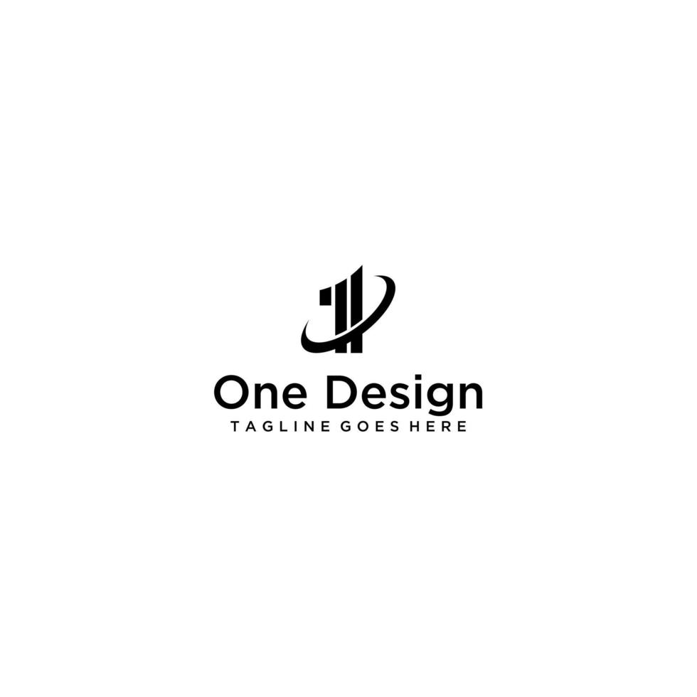 Number 1 logo or symbol template design vector