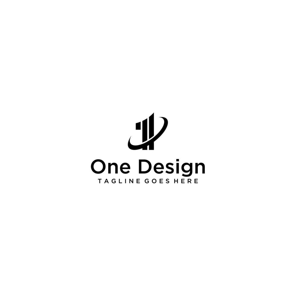 Number 1 logo or symbol template design vector