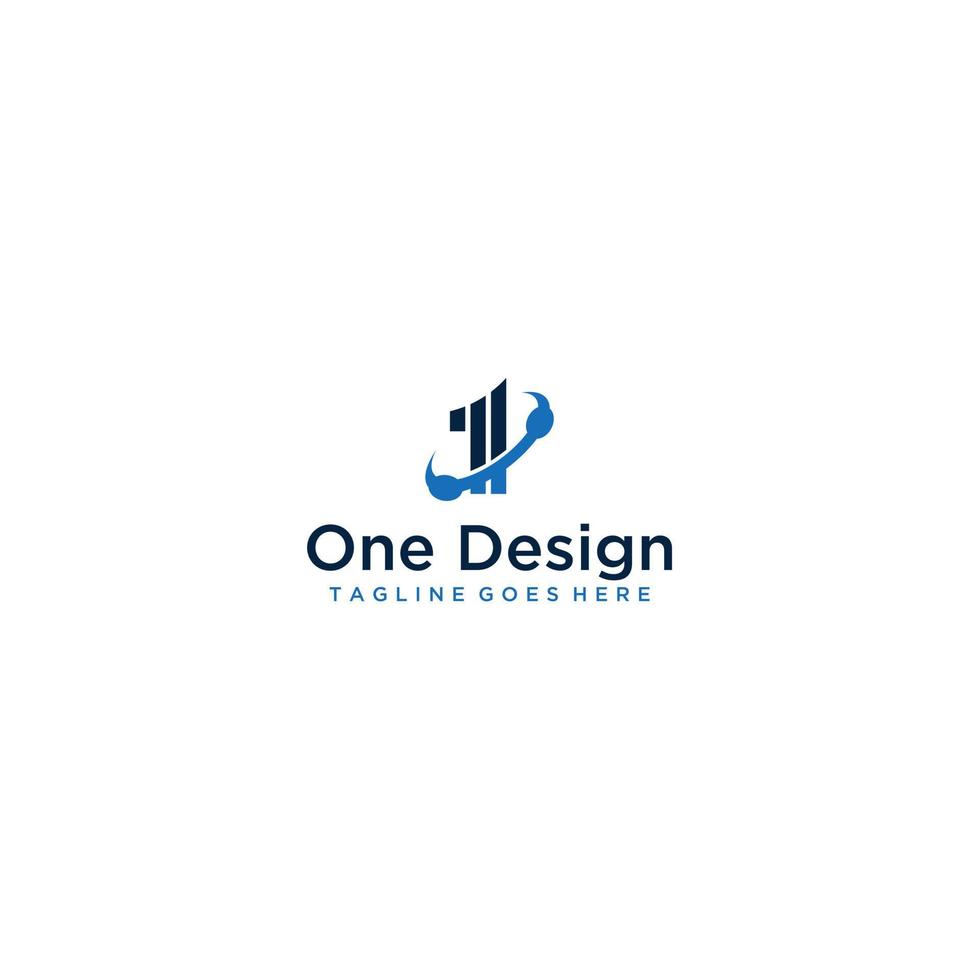 Number 1 logo or symbol template design vector