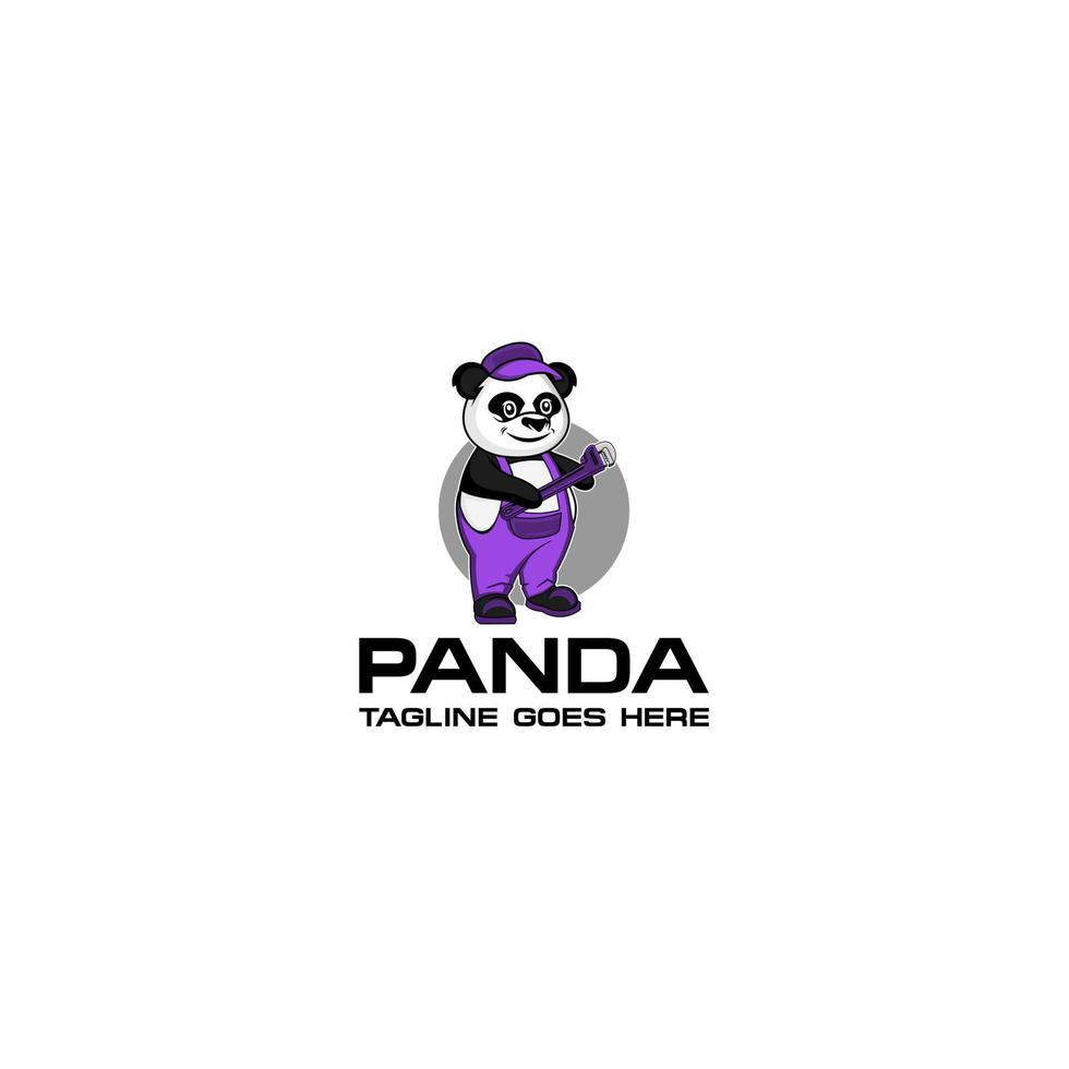 plomería panda logo diseño . vector