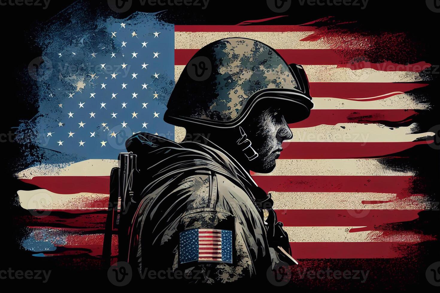 Memorial day. Remember and honor. illustration photo