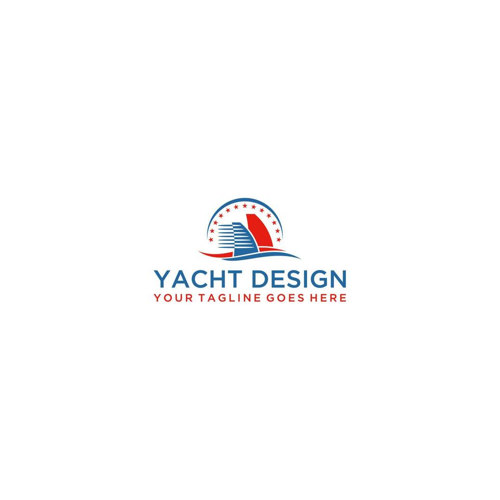 yacht logo design vector .