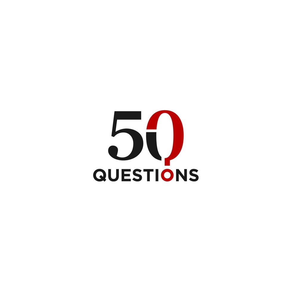 Number 50 questions logo design vector