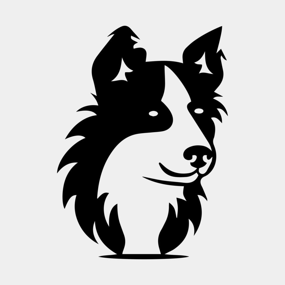 frontera collie perro cabeza logo icono vector. perro cara sencillo diseño. vector