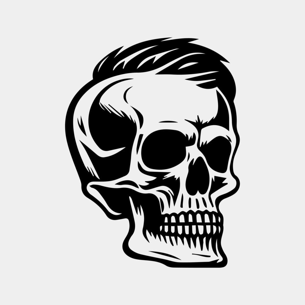 Vector skull of hipster. Abstract silhouette of a human skull