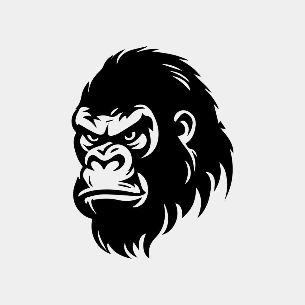 Angry Gorilla head vector illustration for logo, symbol and icon